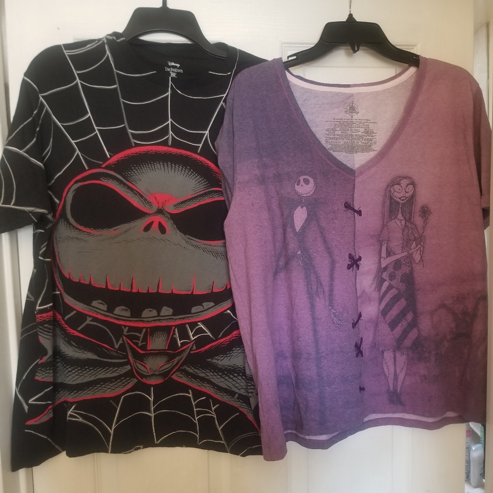 Nightmare Before Christmas Shirt Lot - Jack Large Shirt/Jack & Sally XL Shirt